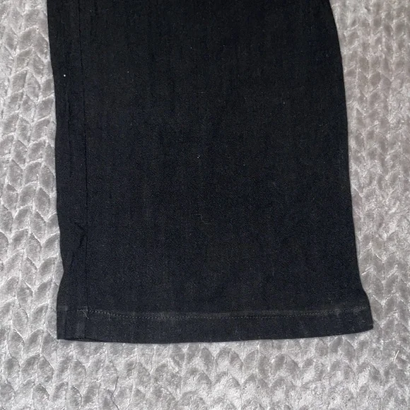 Anrabess Black Linen Blend Romper/Jumpsuit. Wide Leg w waist tie belt.  Large. - Picture 4 of 14